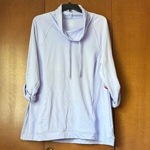 Exertek Light Purple Cowl Neck Tunic Sweatshirt NWT 2X Kangaroo Pocket Ret $54